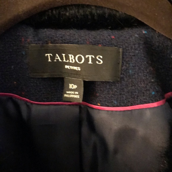 Talbots size 10 petite  blue tweed blazer - Picture 2 of 2